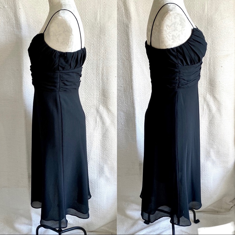 Vintage 90s Strappy Midi Dancing Dress Goth Black - Picture 7 of 8